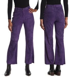 NILI LOTAN Vianna Leather High Waist Flare Pants